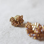 Camellia Stud Earrings in Caramel Brown Close