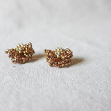 Camellia Stud Earrings in Caramel Brown Right