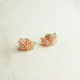 Camellia Stud Earrings in Champagne Pink Front