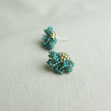 Camellia Stud Earrings in Ocean Green Right