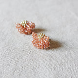 Camellia Stud Earrings in Strawberry Red Side