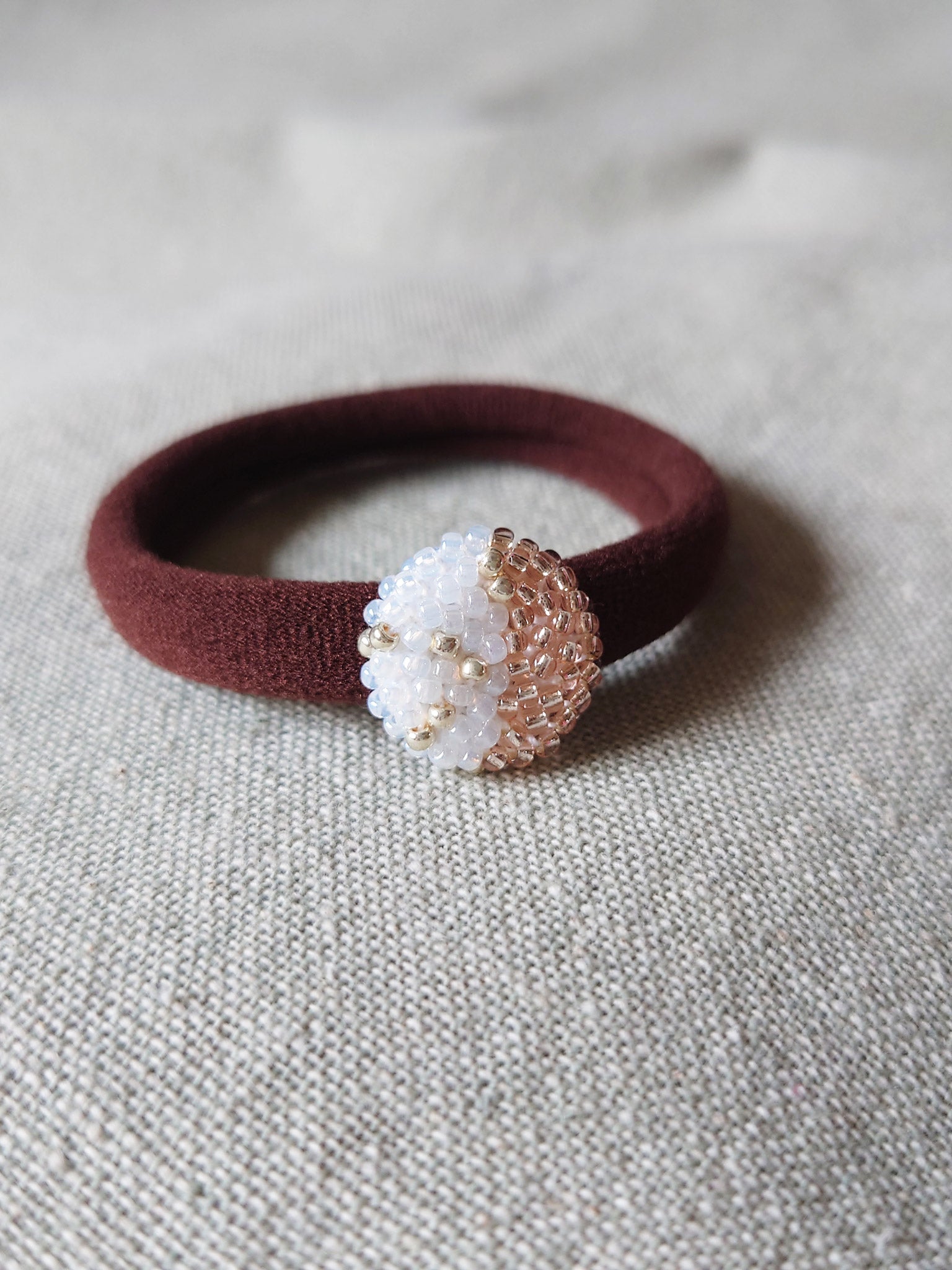 Cara Hair Tie in Champagne Pink Front