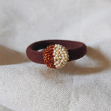Cara Hair Tie in Dark Amber Front