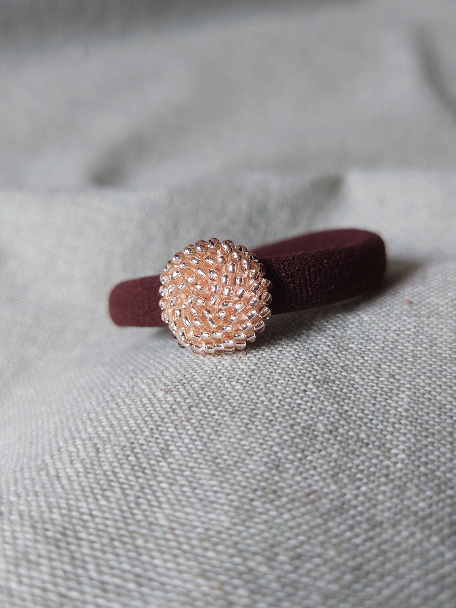 Champagne Pink Hair Tie Front