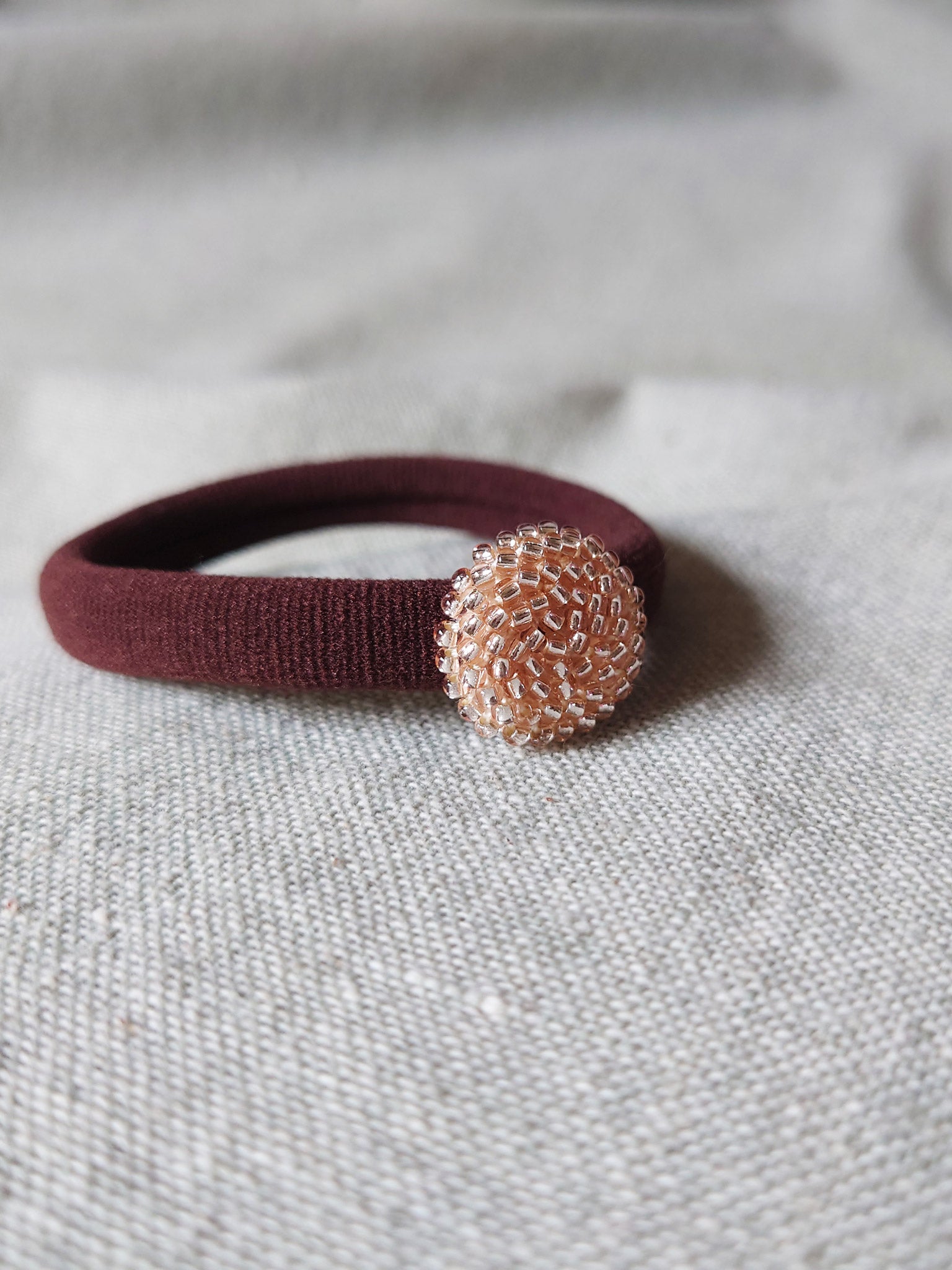 Champagne Pink Hair Tie Left