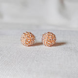 Champagne Pink Stud Earrings Front 2