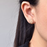Champagne Pink Stud Earrings Model