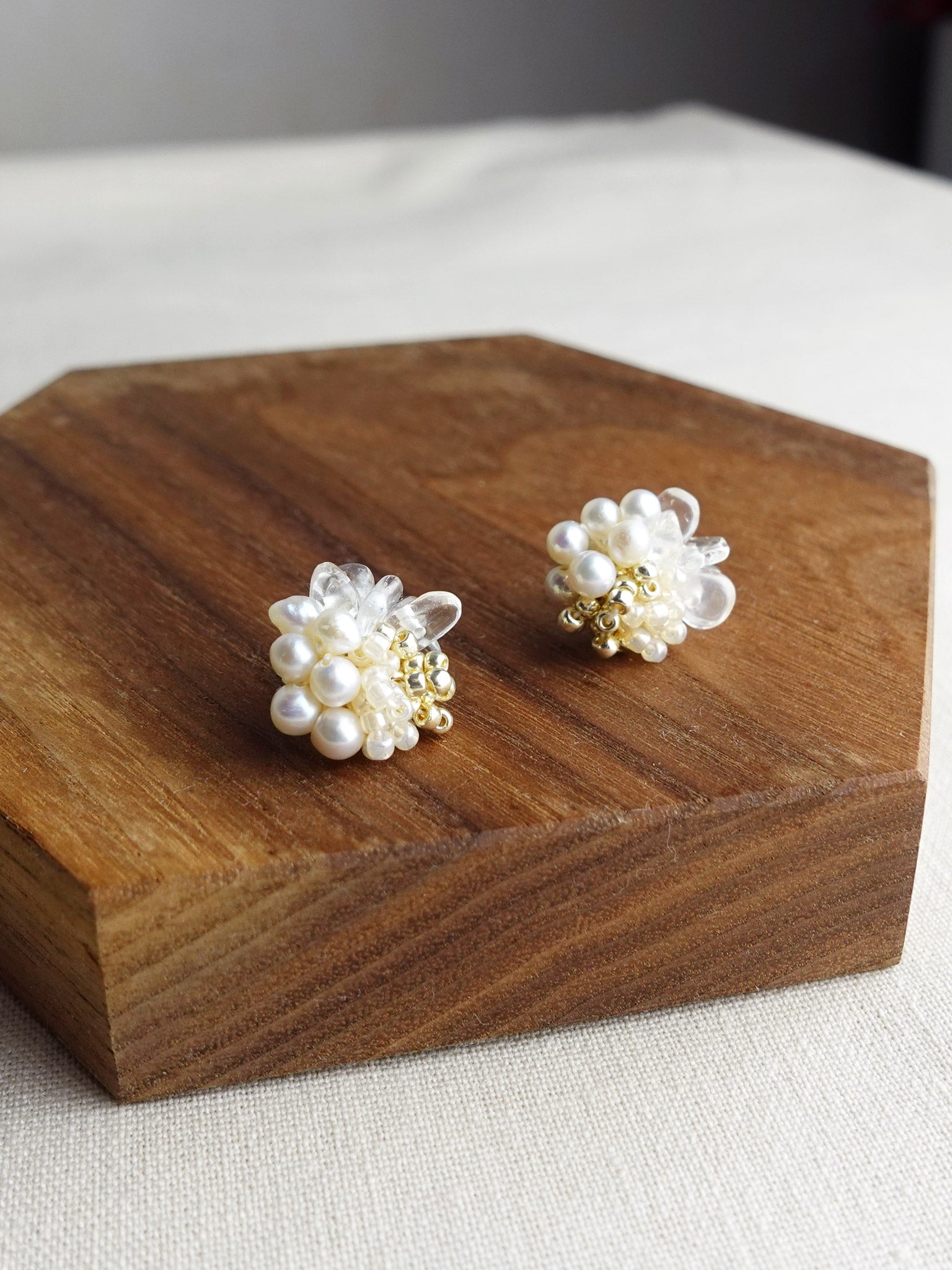 Diana Stud Earrings in Gold Display Left