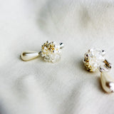 Diana Teardrop Mariota Clip-on Earrings in Ivory Left 2