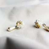 Diana Teardrop Mariota Clip-on Earrings in Ivory Left