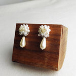Diana Teardrop Mariota Earrings in Ivory Display Right