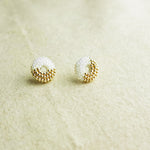 Donut Dip Stud Earrings in White Front