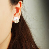 Donut Dip Stud Earrings in White Model