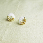 Donut Dip Stud Earrings in White Right