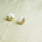 Donut Dip Stud Earrings in White Right