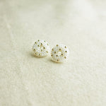 Donut Star Dust Stud Earrings in White Front