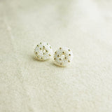 Donut Star Dust Stud Earrings in White Front