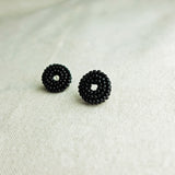 Donut Stud Earrings in Black Right
