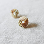 Donut Trio Stud Earrings in Caramel Brown Right