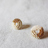 Donut Trio Stud Earrings in Caramel Brown Side