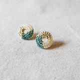 Donut Trio Stud Earrings in Ocean Green Front