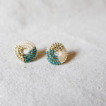 Donut Trio Stud Earrings in Ocean Green Right