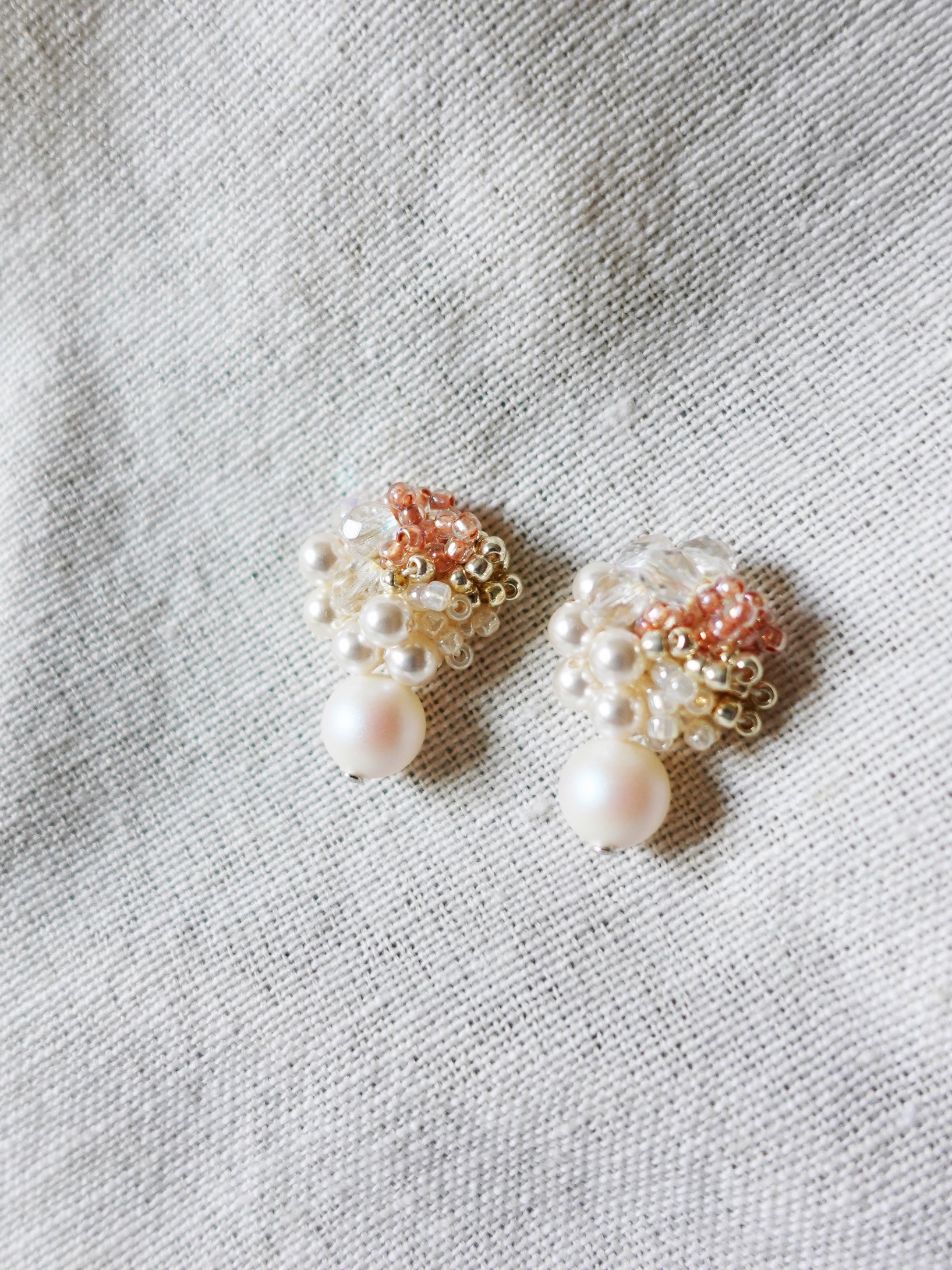 Fantasia Mariota Drop Earrings in Strawberry Red Left