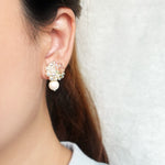 Fantasia Mariota Drop Earrings in Strawberry Red Model
