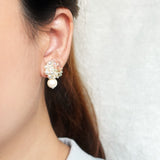 Fantasia Mariota Drop Earrings in Strawberry Red Model