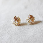 Fantasia Stud Earrings in Caramel Brown Left