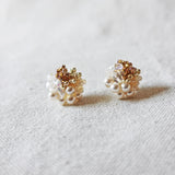 Fantasia Stud Earrings in Caramel Brown Left