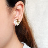 Fantasia Stud Earrings in Caramel Brown Model