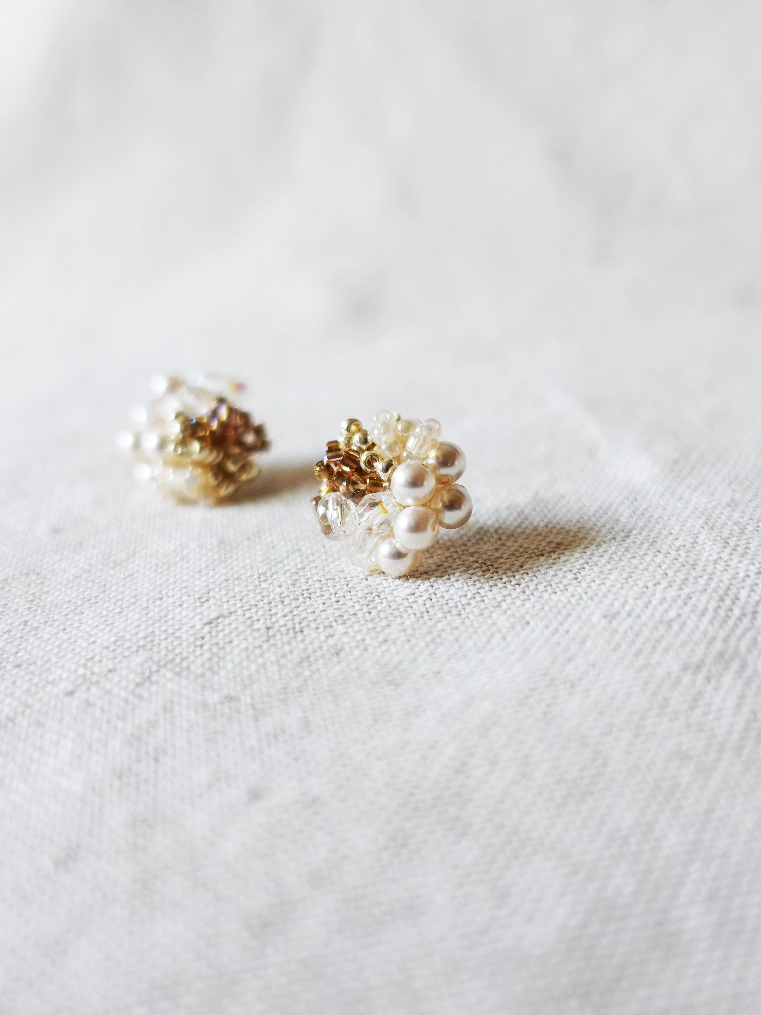Fantasia Stud Earrings in Caramel Brown Right 2
