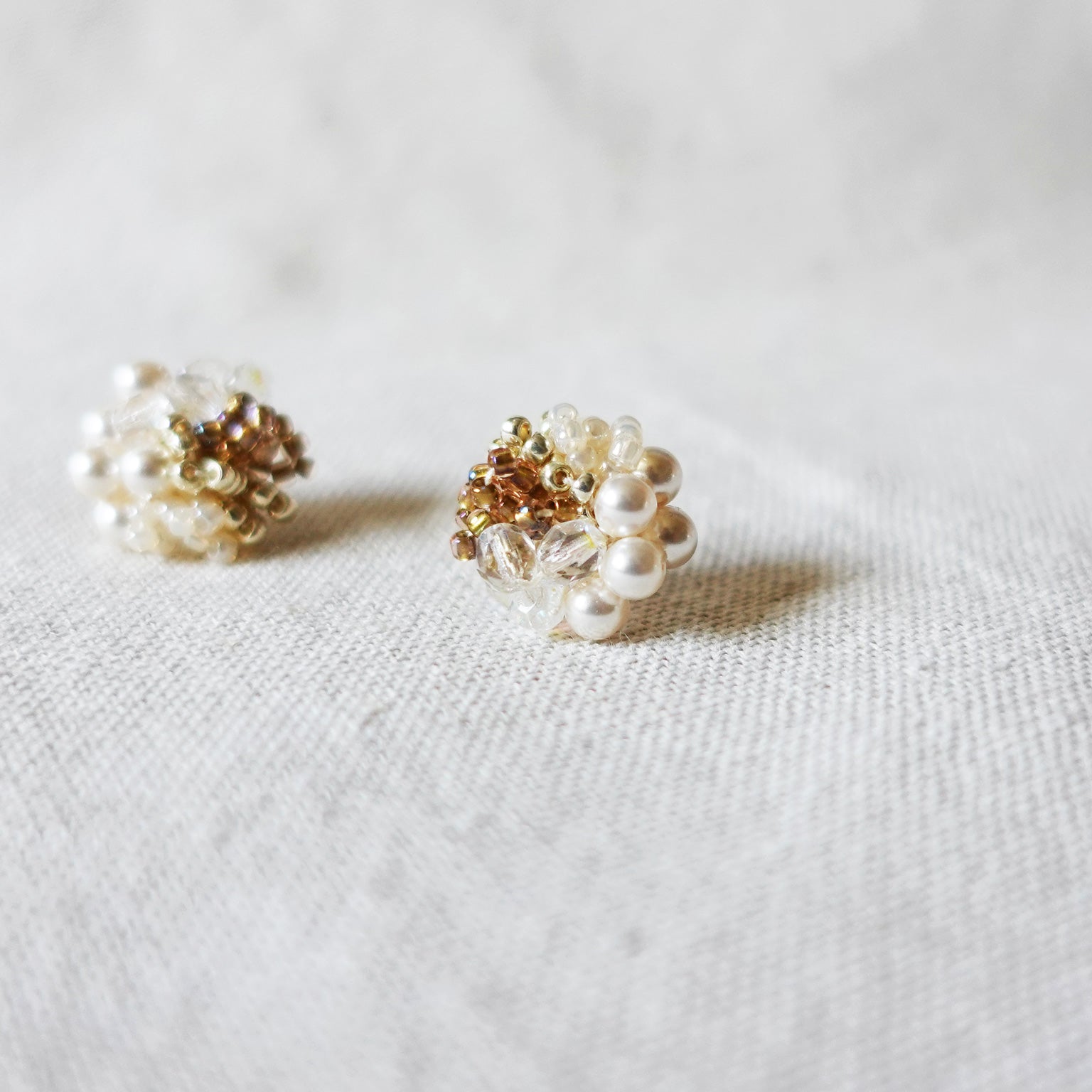 Fantasia Stud Earrings in Caramel Brown Right