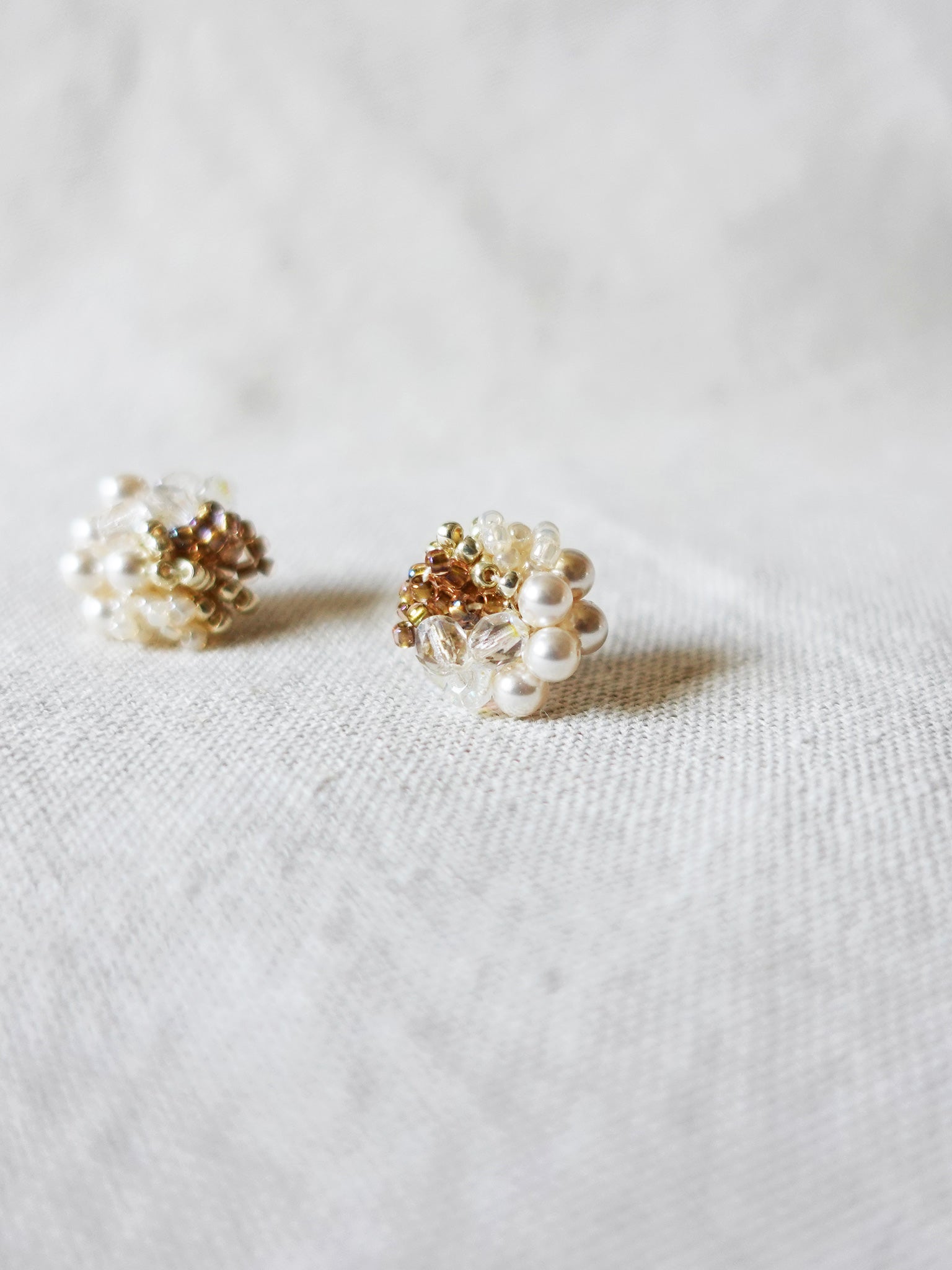 Fantasia Stud Earrings in Caramel Brown Right