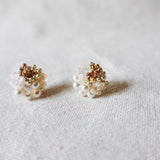 Fantasia Stud Earrings in Caramel Brown Side