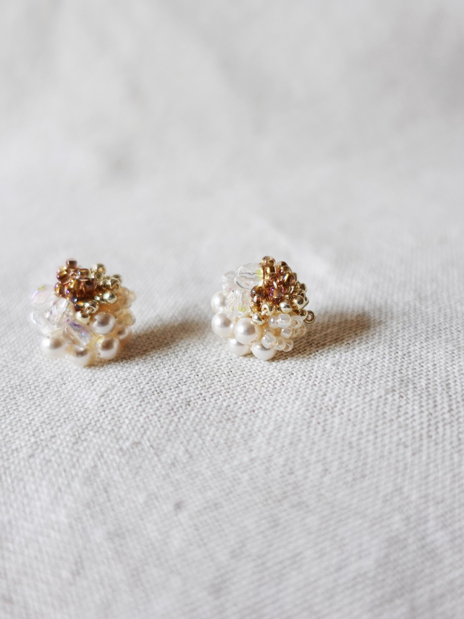 Fantasia Stud Earrings in Caramel Brown Side