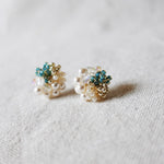 Fantasia Stud Earrings in Ocean Green Front