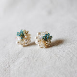 Fantasia Stud Earrings in Ocean Green Front