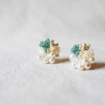 Fantasia Stud Earrings in Ocean Green Left