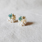 Fantasia Stud Earrings in Ocean Green Right