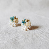 Fantasia Stud Earrings in Ocean Green Right