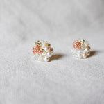 Fantasia Stud Earrings in Strawberry Red Left 2