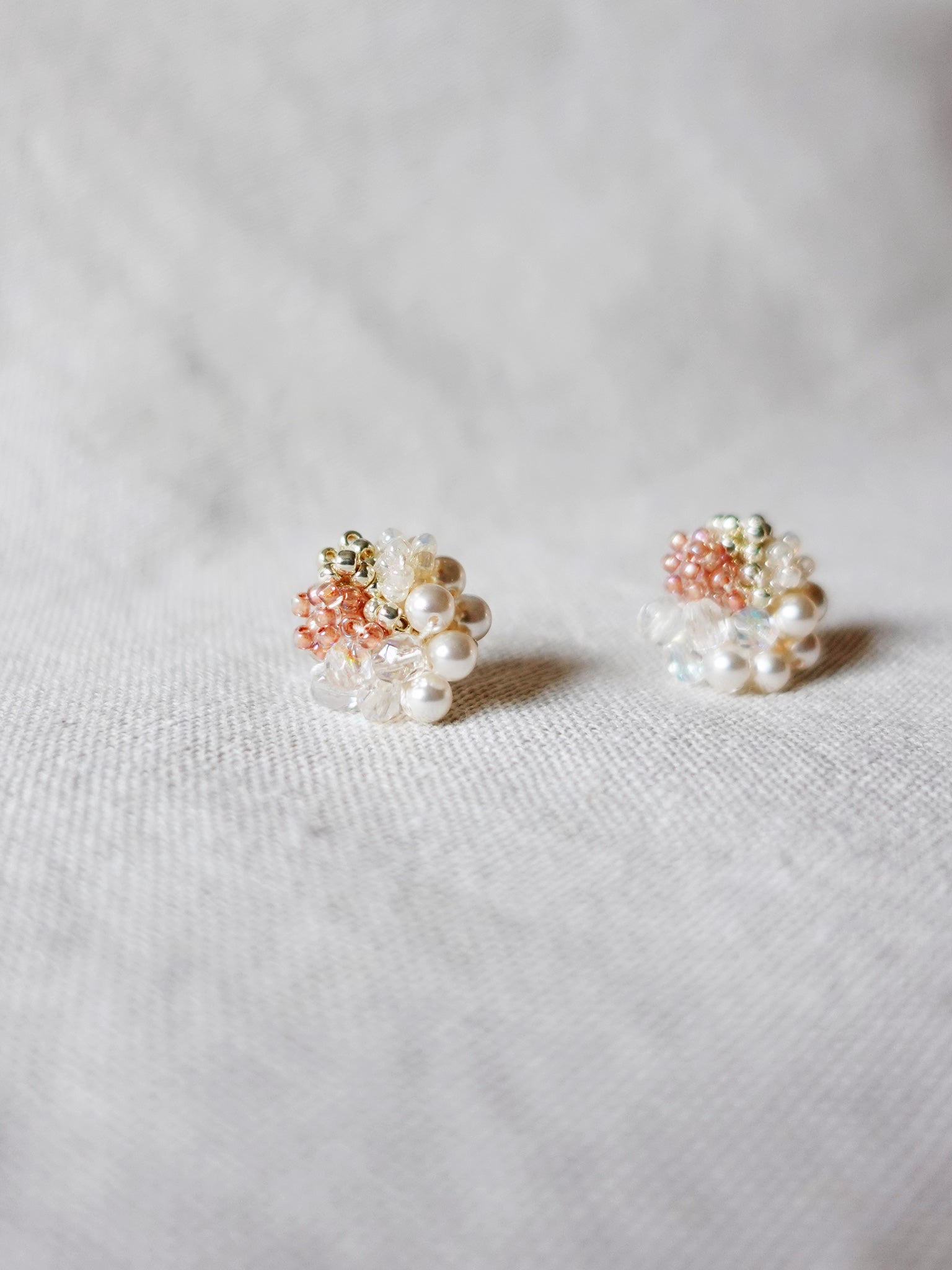 Fantasia Stud Earrings in Strawberry Red Left 2