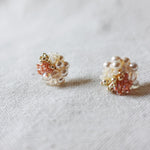 Fantasia Stud Earrings in Strawberry Red Left