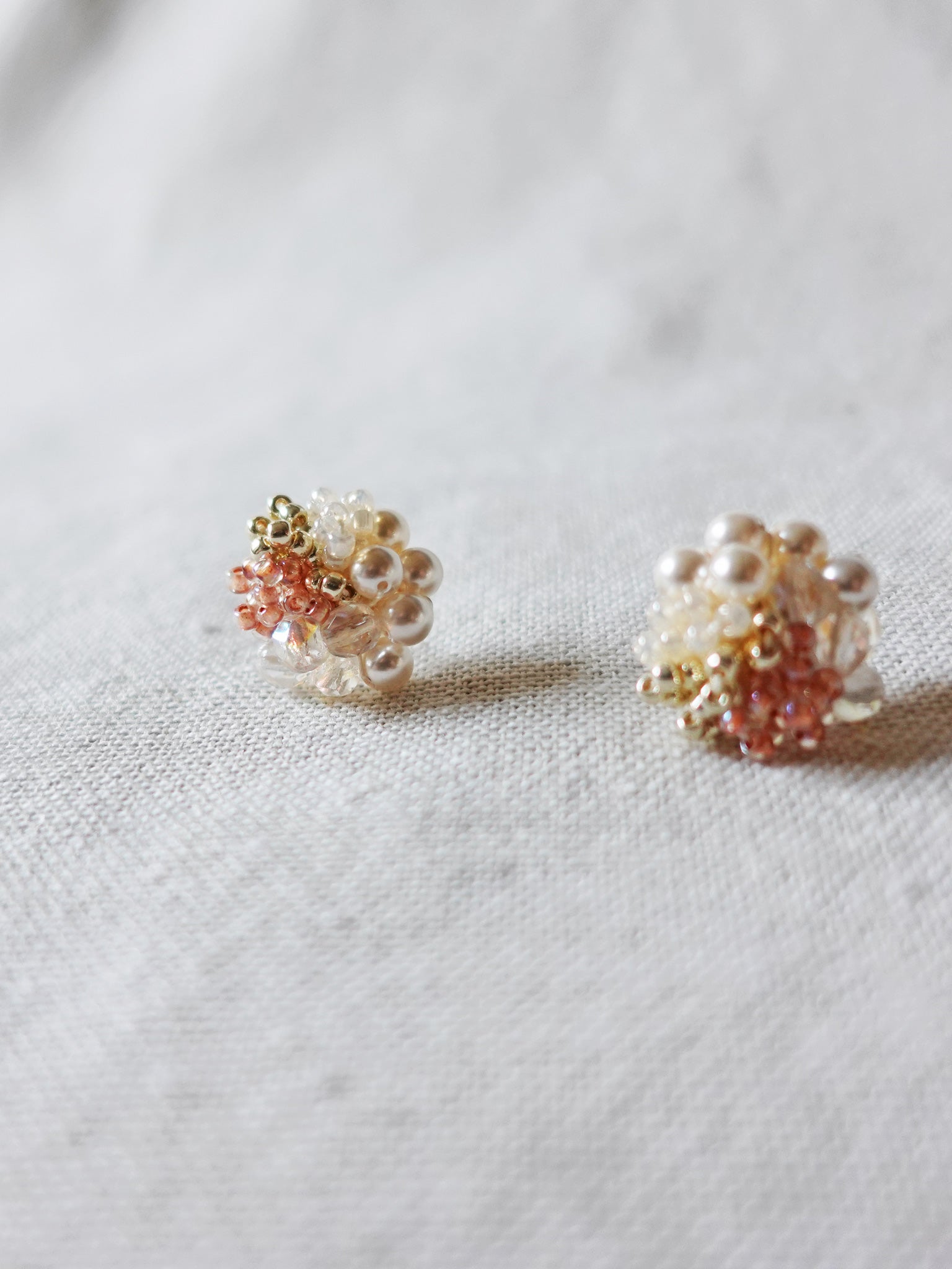 Fantasia Stud Earrings in Strawberry Red Left