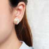 Fantasia Stud Earrings in Strawberry Red Model