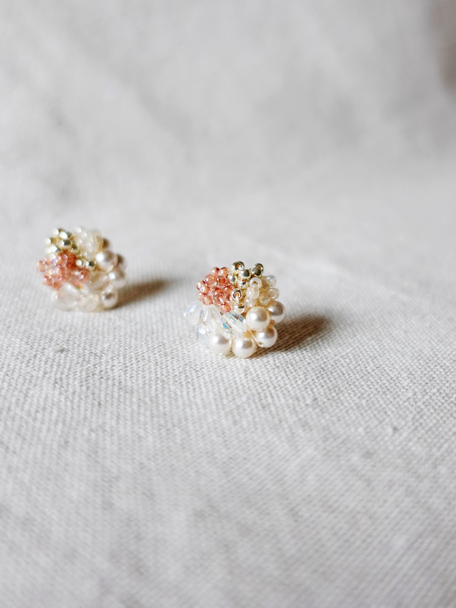Fantasia Stud Earrings in Strawberry Red Side