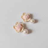 Floral Mariota Earrings in Pink Top