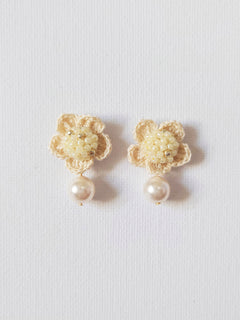 Floral Mariota Earrings in Yellow Front